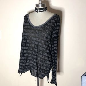 Rock & Republic sheer long sleeve top - preloved !